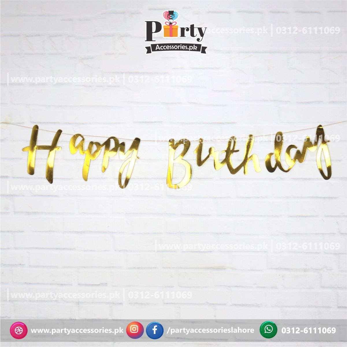 happy birthday golden foil cutout banner 