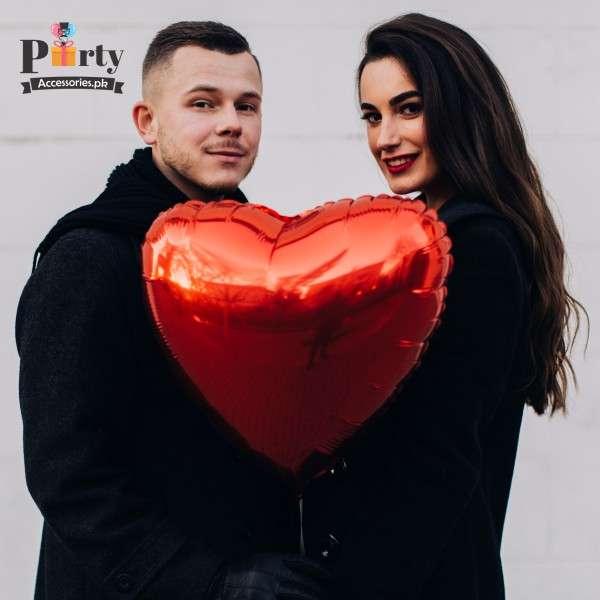 red heart foil balloon