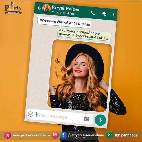 Customized WhatsApp Photo booth frame | Social media Photo booth props