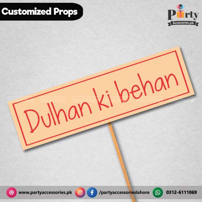 Customized funny party photo prop dulhan ki behen
