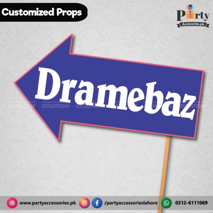 Customized funny party photo prop dramebaz