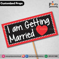 Customized wedding photo prop getting married