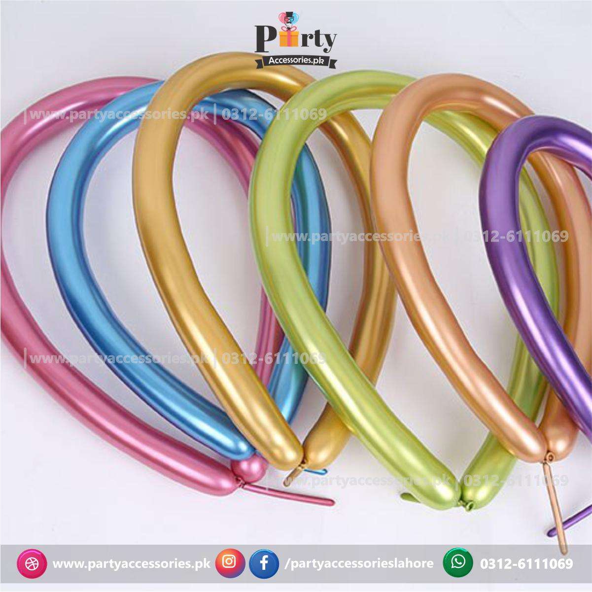 tube shape metallic chrome balloons