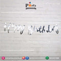 happy birthday silver cutout foil banner silver