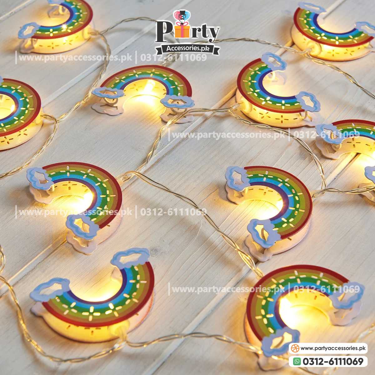 Rainbow theme LED strings battery operated fairy lights