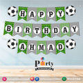 Customized Bunting banner in soccer football theme with cutouts