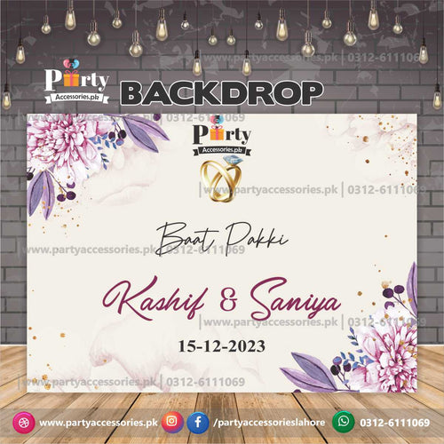 Baat Pakki customized Party backdrop in elegant floral design