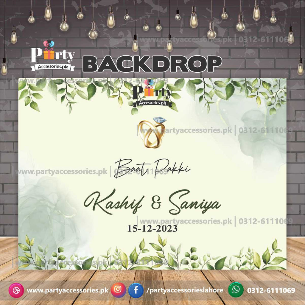 Baat Pakki customized Party backdrop in elegant floral design