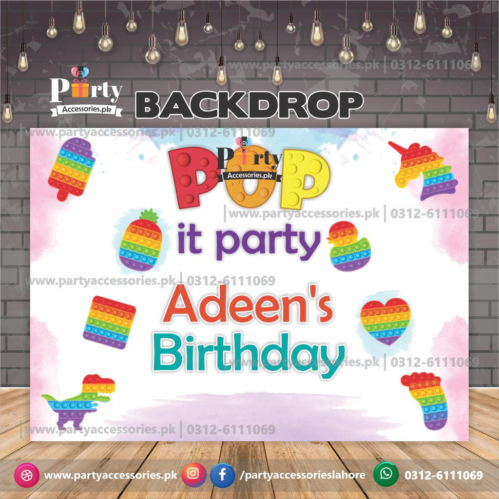 Customized Pop It Party Theme Birthday Party Backdrop