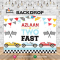 Personalized 'Two Fast' Themed Backdrop - Custom Party Decor