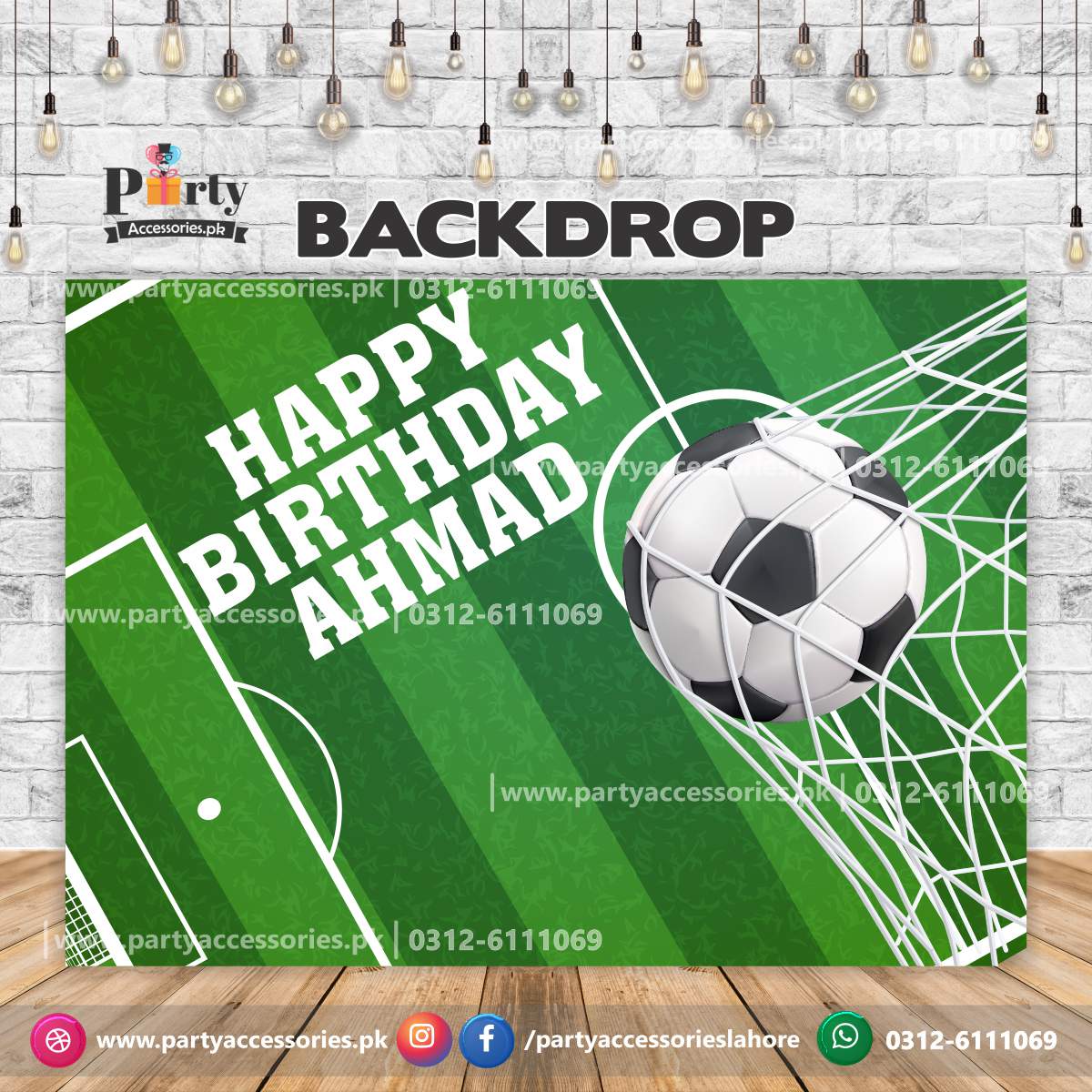 Customized football Theme Birthday Party Backdrop
