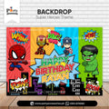 avengers theme birthday party wall backdrop 