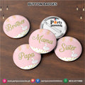 Swan theme birthday party customized badges (pack of 6)