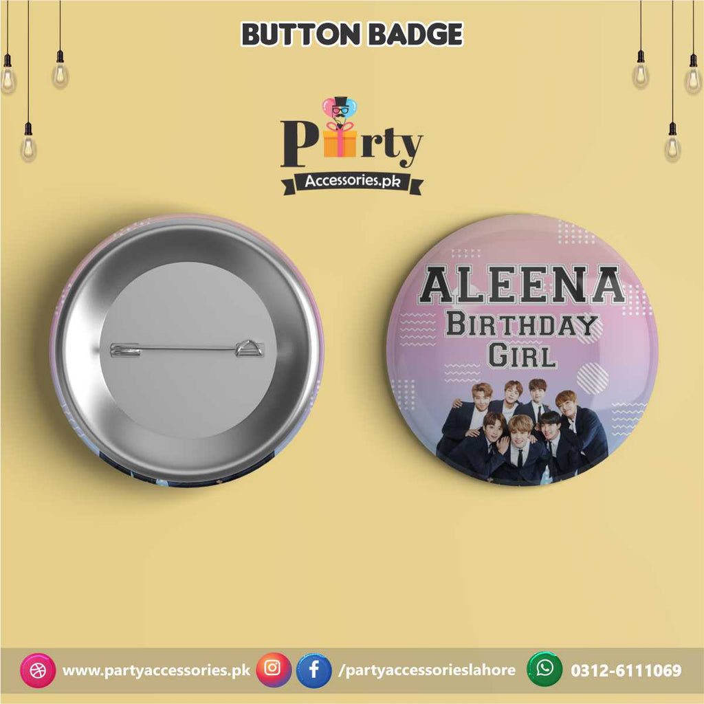 BTS birthday theme Customized Button Badge