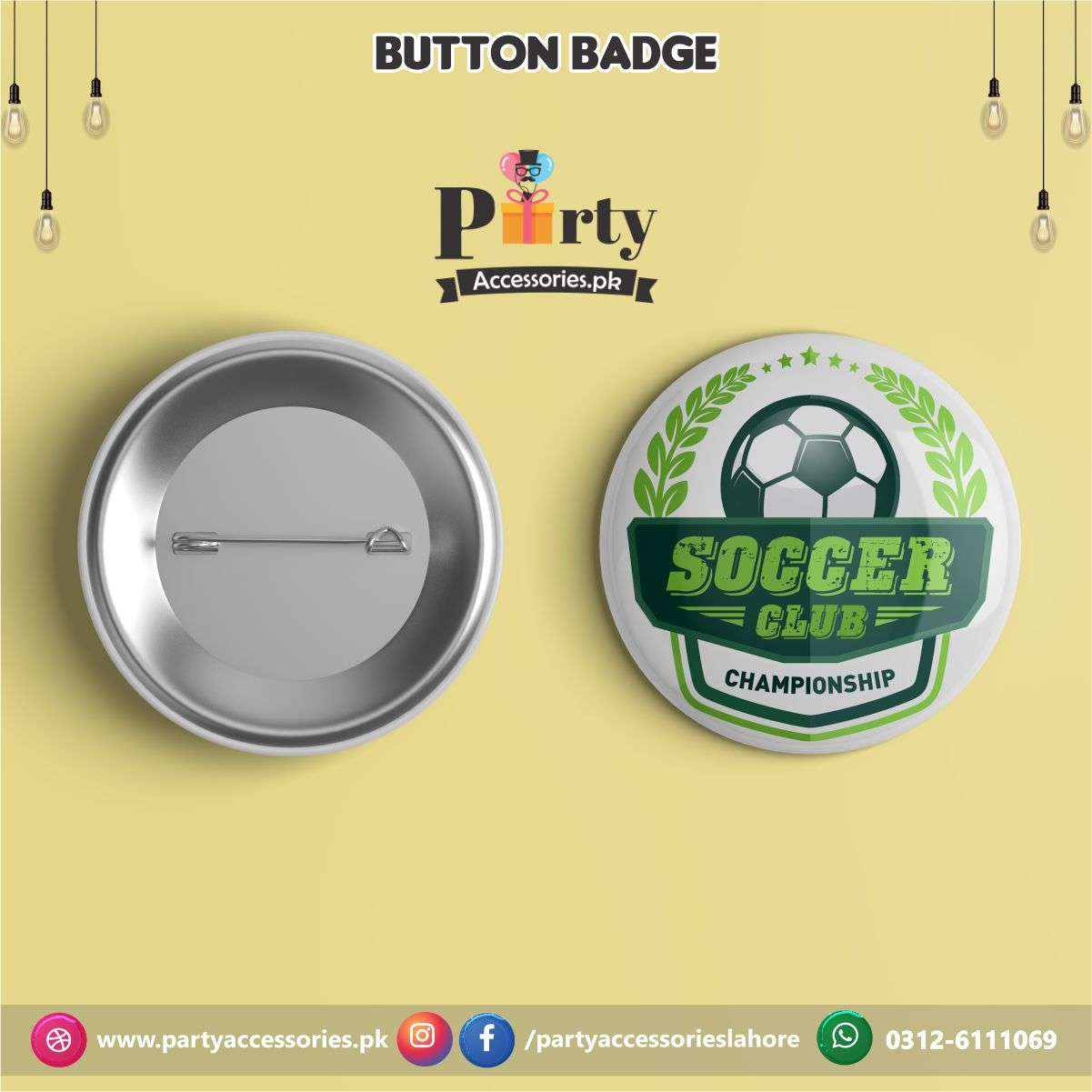 Football theme Customized Button Badge