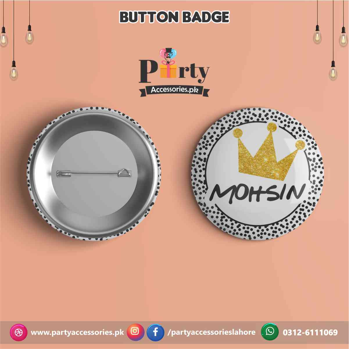 OneDerful theme birthday party customized Button Badge