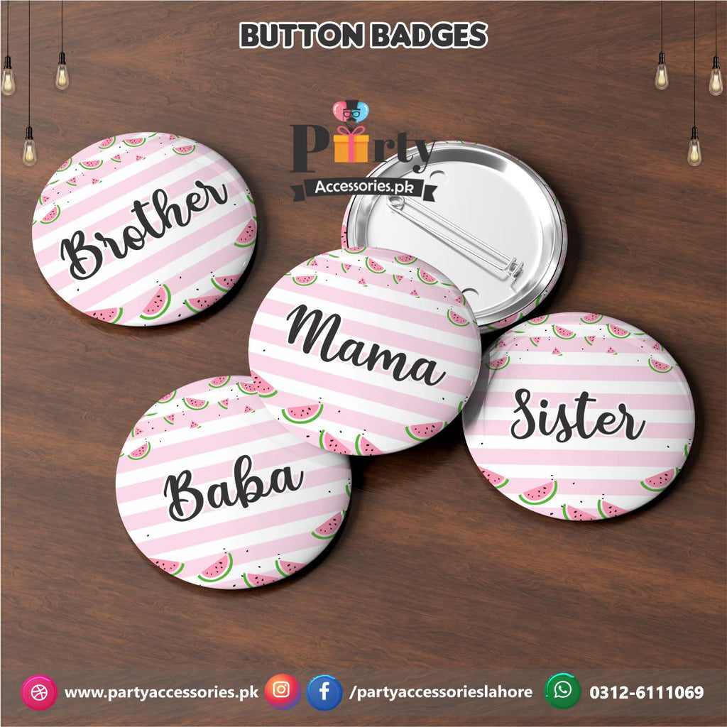 Customized One in a Melon theme button badges