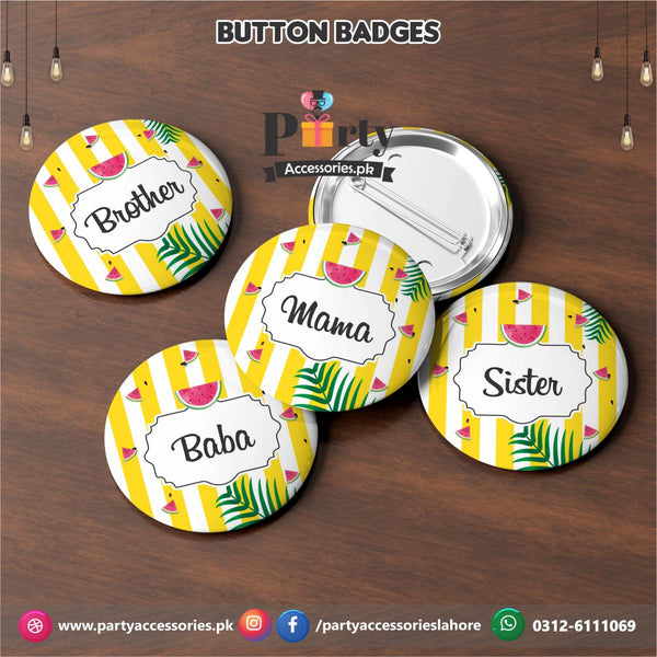 Customized One in a Melon theme button badges