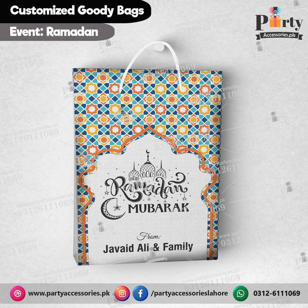 Ramadan Mubarak Goody / Favor Bags customized with your name or your brand's Name