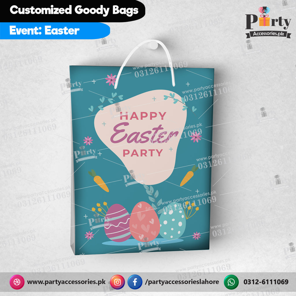 Happy Easter Goody / Favor Bags customized with your name or your brand's Name