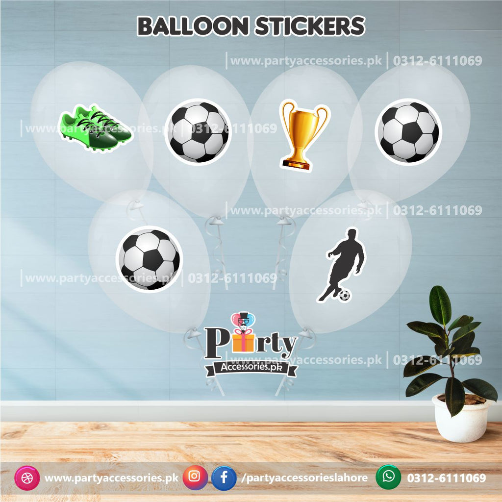 Football themed party transparent balloons with stickers