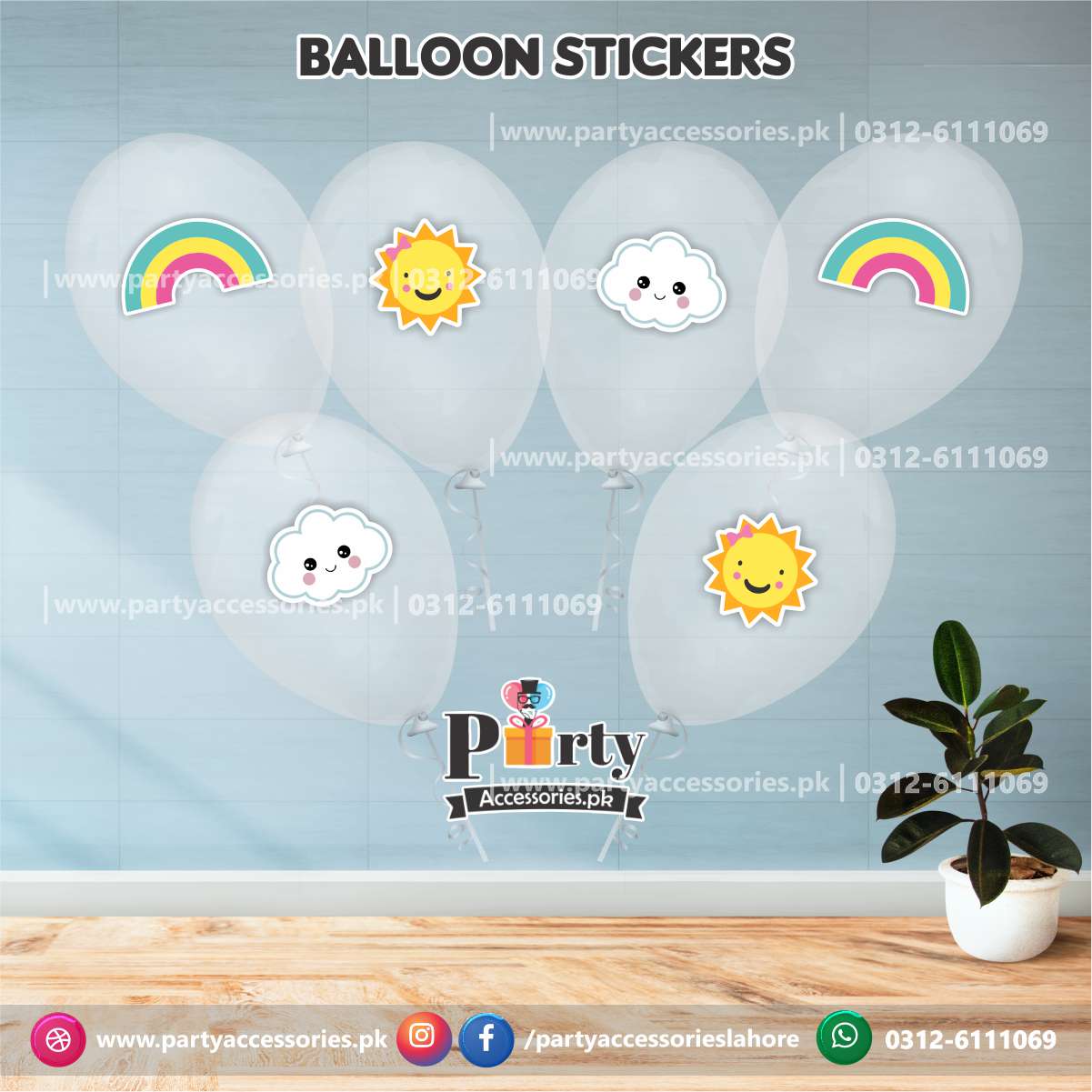 rainbow theme balloons