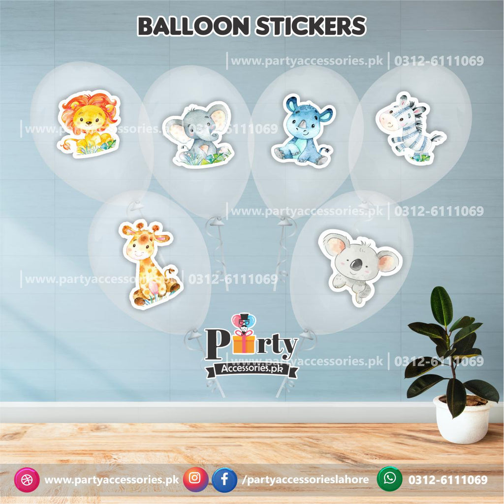 Wild One theme party transparent balloons with stickers pack of 6