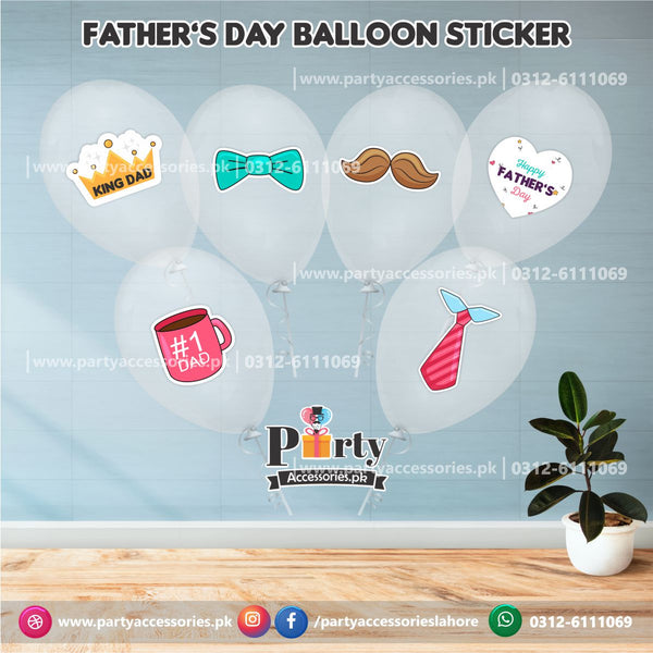 Fathers day transparent balloons with stickers
