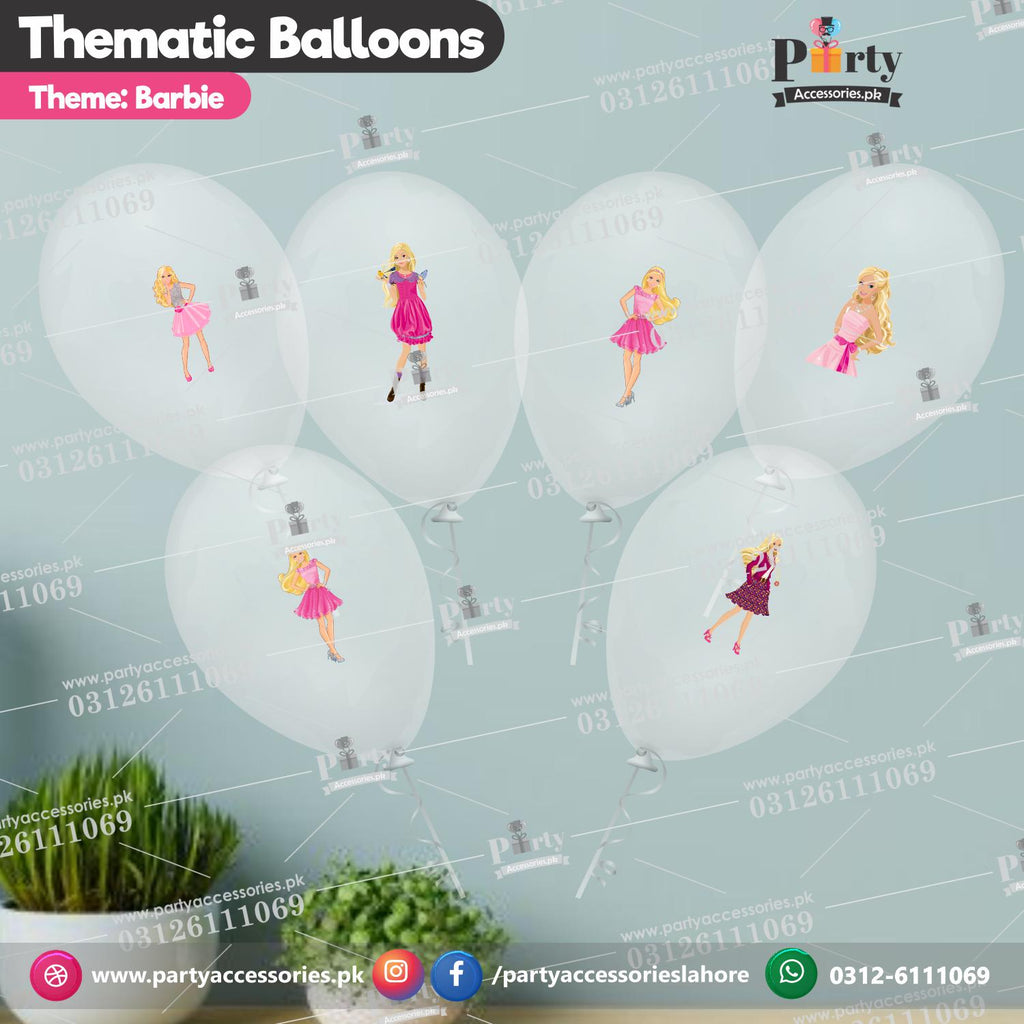 Barbie theme transparent balloons with stickers  AMAZON IDEAS