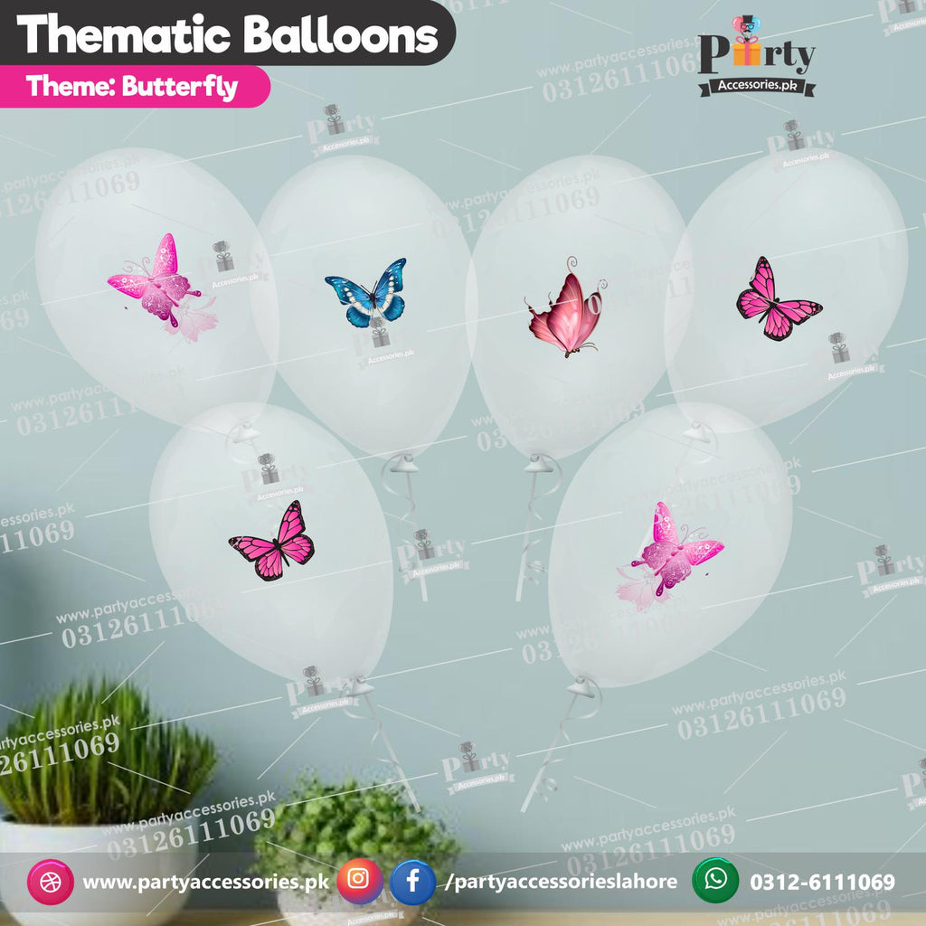 Butterfly theme transparent balloons with stickers 