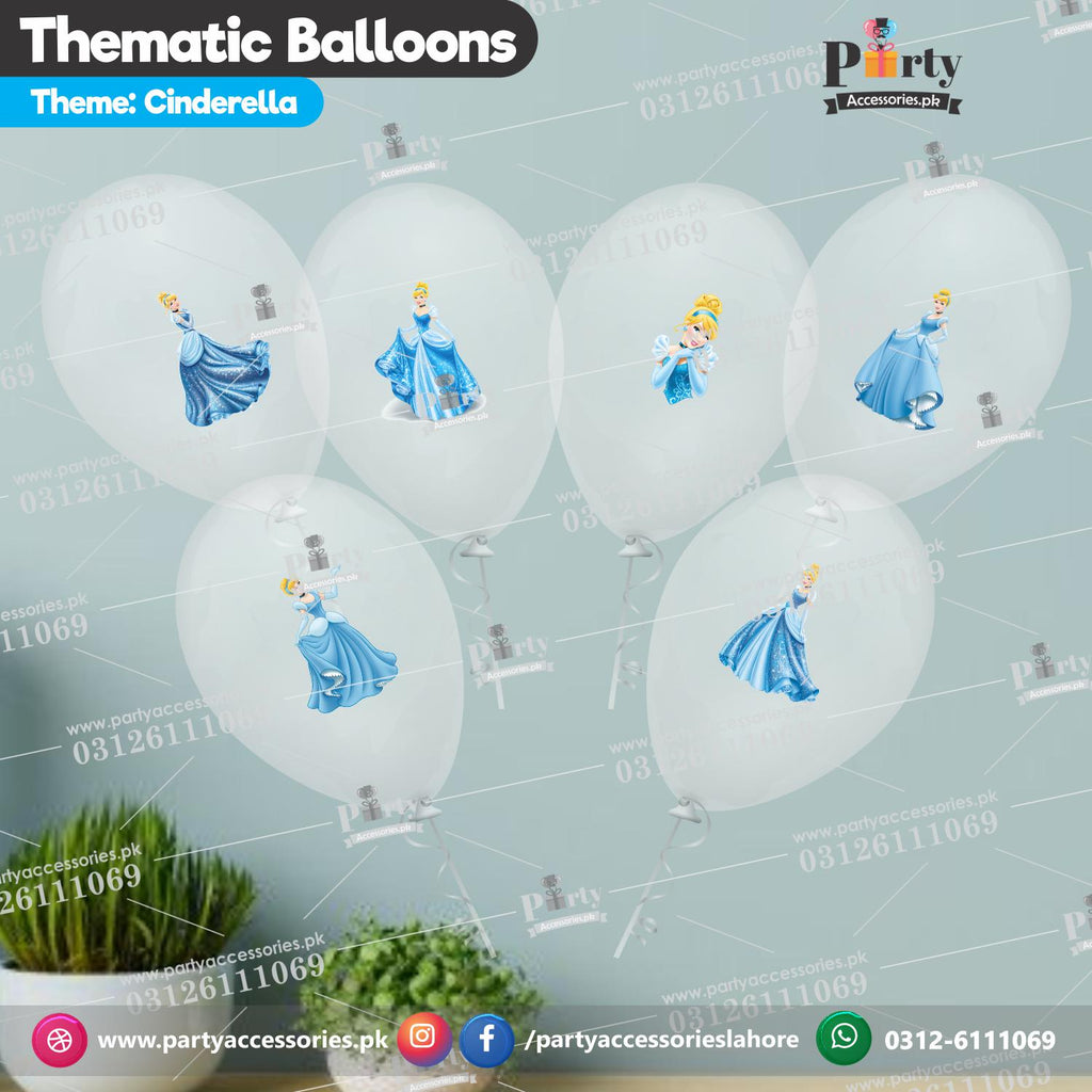 Cinderella theme transparent balloons with stickers 