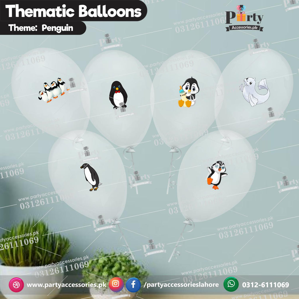 Penguin transparent balloons with stickers 