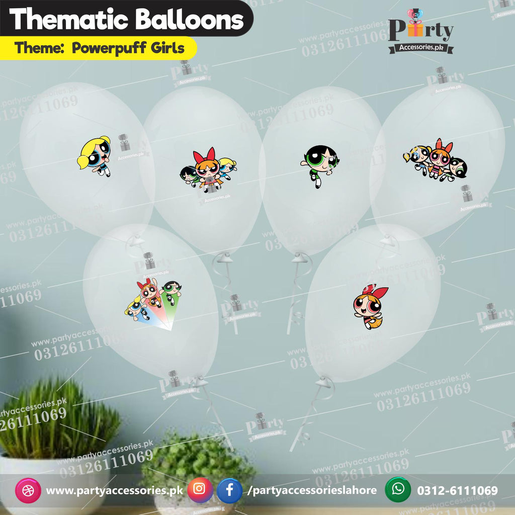 Powerpuff Girls transparent balloons with stickers 