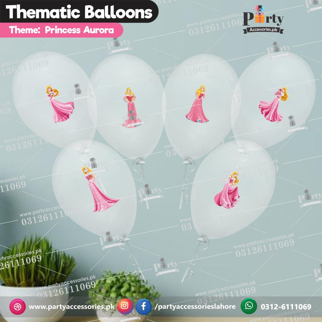 Aurora Princess transparent balloons with stickers 