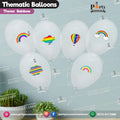 Rainbow transparent balloons with stickers 