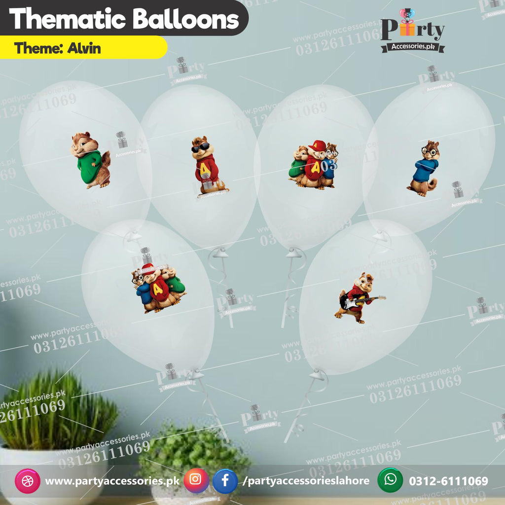 Alvin and the chipmunk theme transparent balloons with stickers 