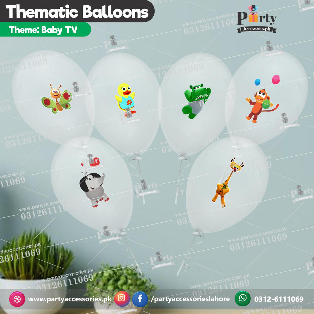 Baby tv theme transparent balloons with stickers 