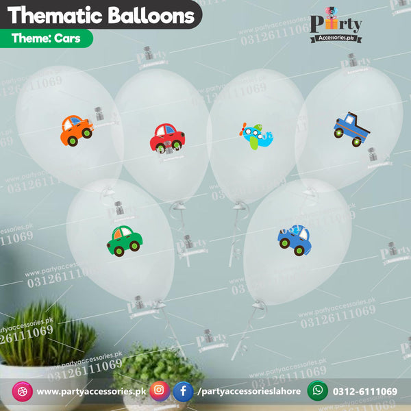 Baby cars theme transparent balloons with stickers 