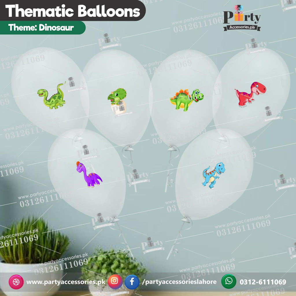 Dinosaur transparent balloons with stickers