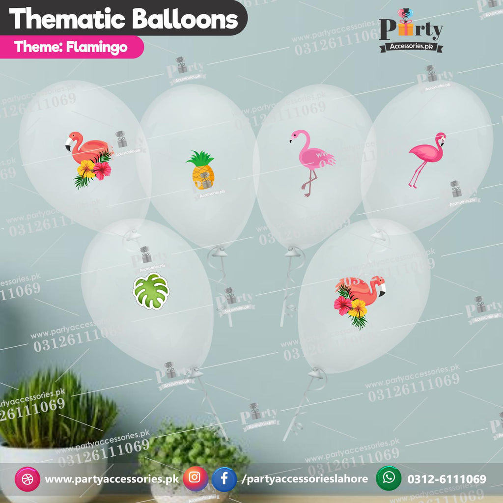 Flamingo theme transparent balloons with stickers