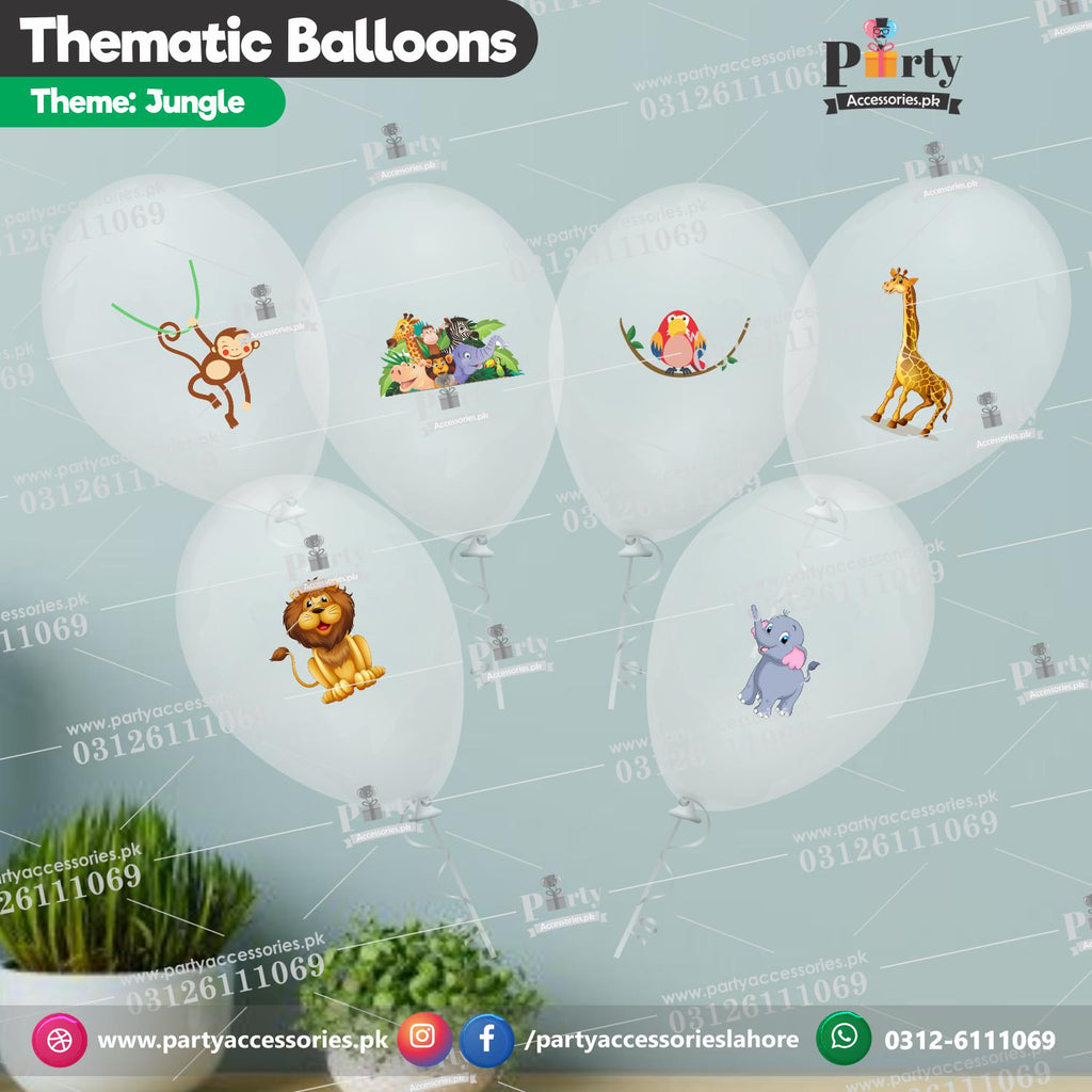 Jungle theme transparent balloons with stickers