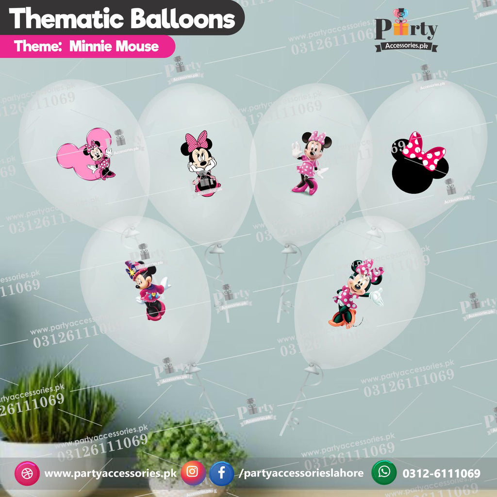 Minnie Mouse theme transparent balloons with stickers 