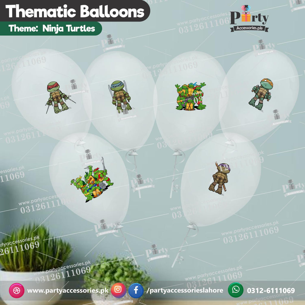 Ninja Turtles transparent balloons with stickers 