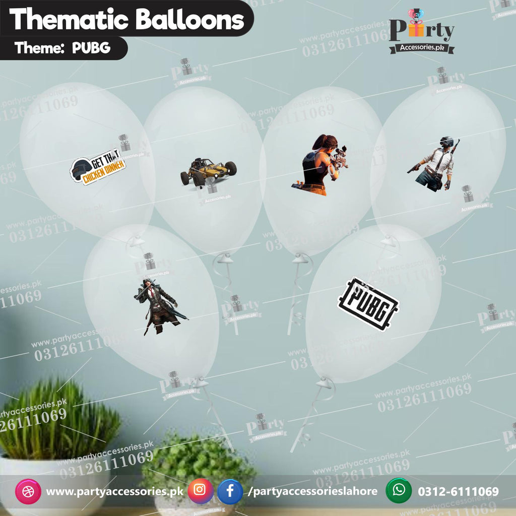 PUBG transparent balloons with stickers 