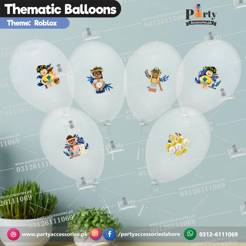 Roblox theme transparent balloons with stickers 