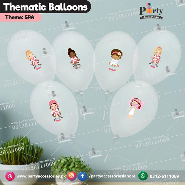 Spa theme party transparent balloons with stickers 