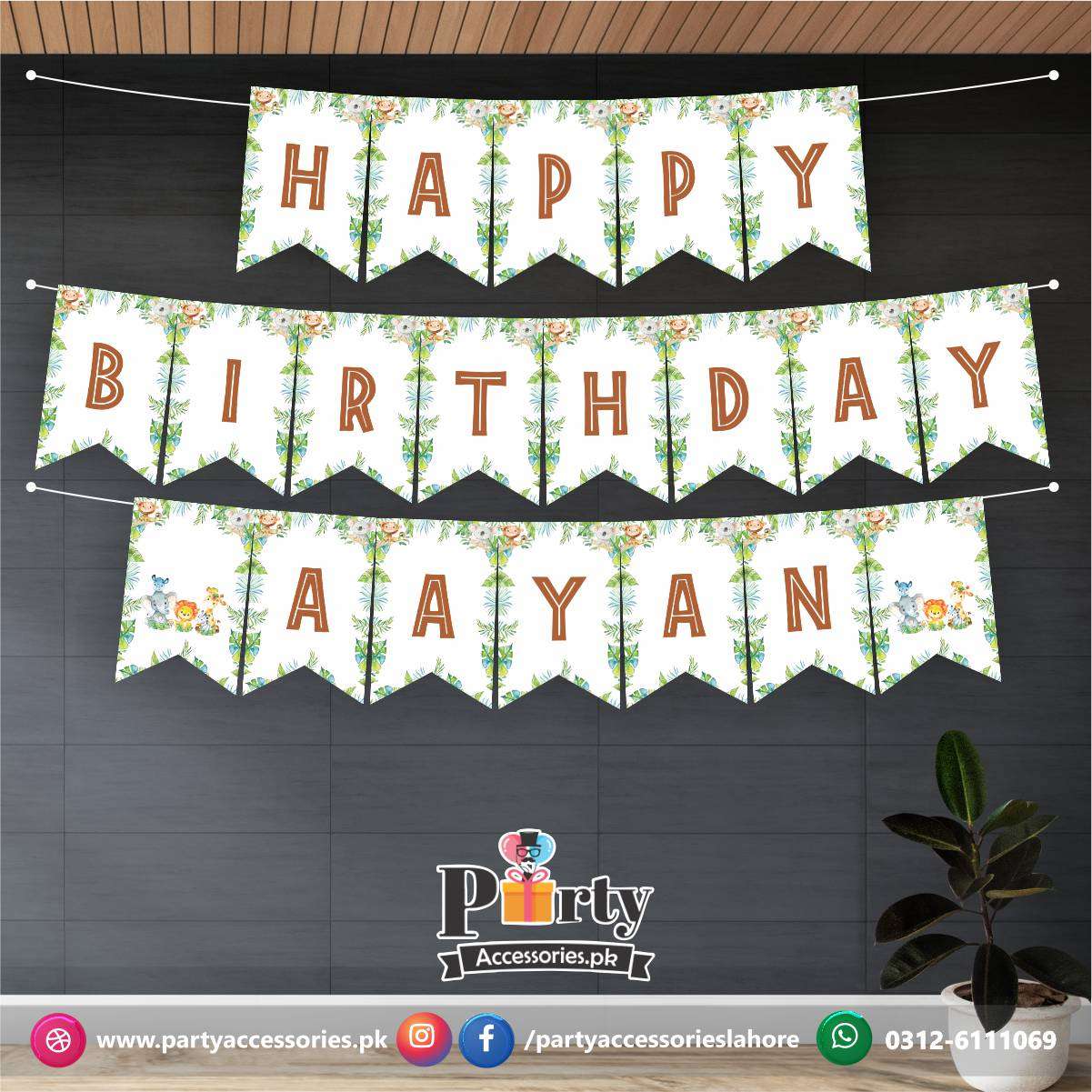 Customized Bunting banner in Wild One theme pattern