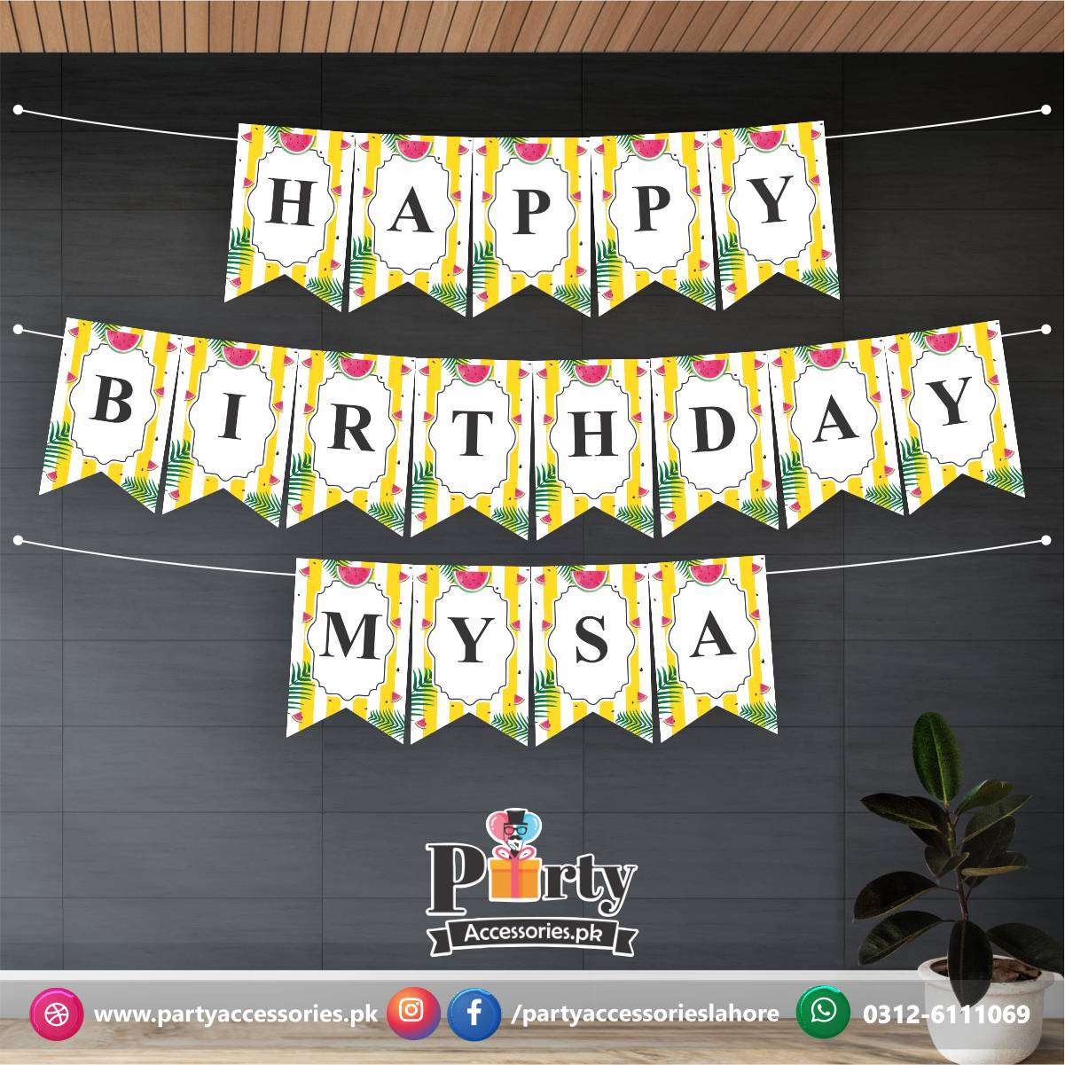 Bunting banner in One in a melon theme pattern