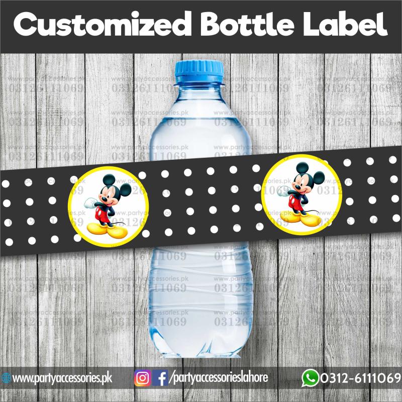 Mickey Mouse theme Customized Bottle Labels for table decoration