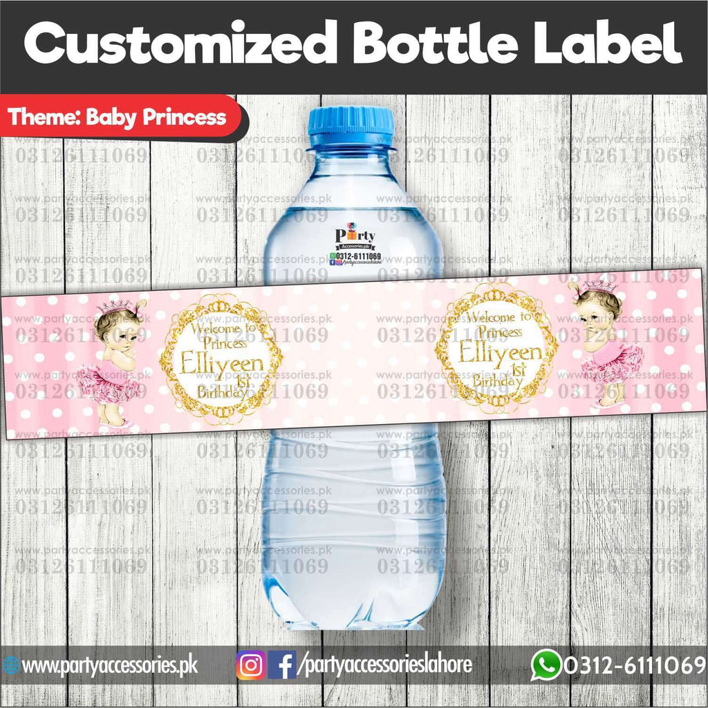 Disney Princess theme Customized Bottle Label wraps for table decoration